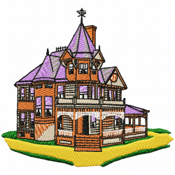 Houses Bulding Embroidery Design 3 Houses Bulding Embroidery Design 3